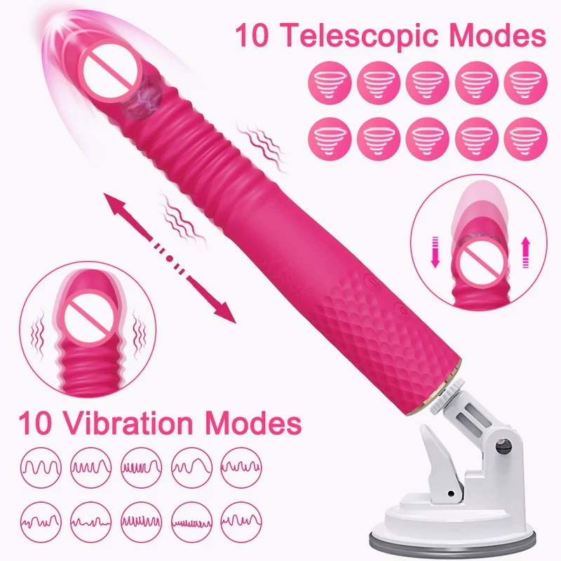 Automatic Machine telescopic dildo vibrator female sexs toy women vagina masturbation penis G spot clitoris stimulator massager