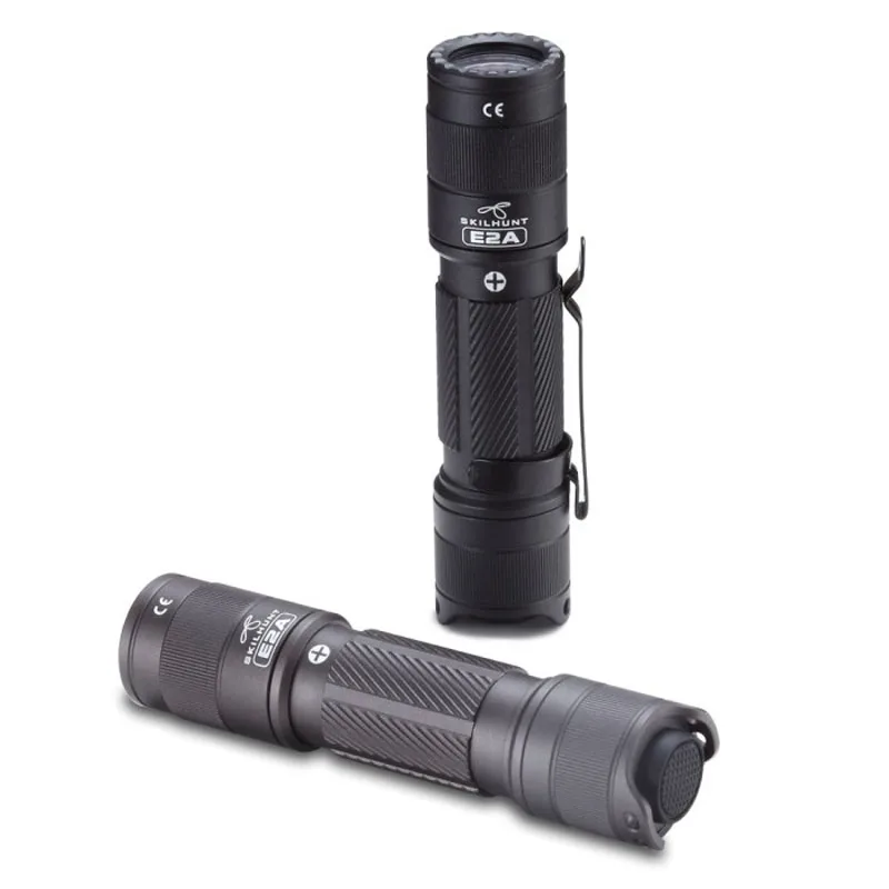 Skilhunt E2A Compact Pocket Flashlight, 600 Lumens,14500 / AA Battery, Cool / Neutral White / High CRI, Waterproof, for Camping