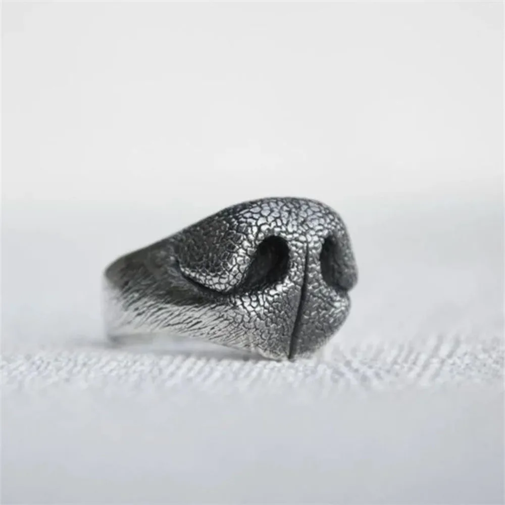 Funny Dog ​​Nose Rings For Men Women Hip Hop Rock Jewelry Retro Ring Gift Resizable