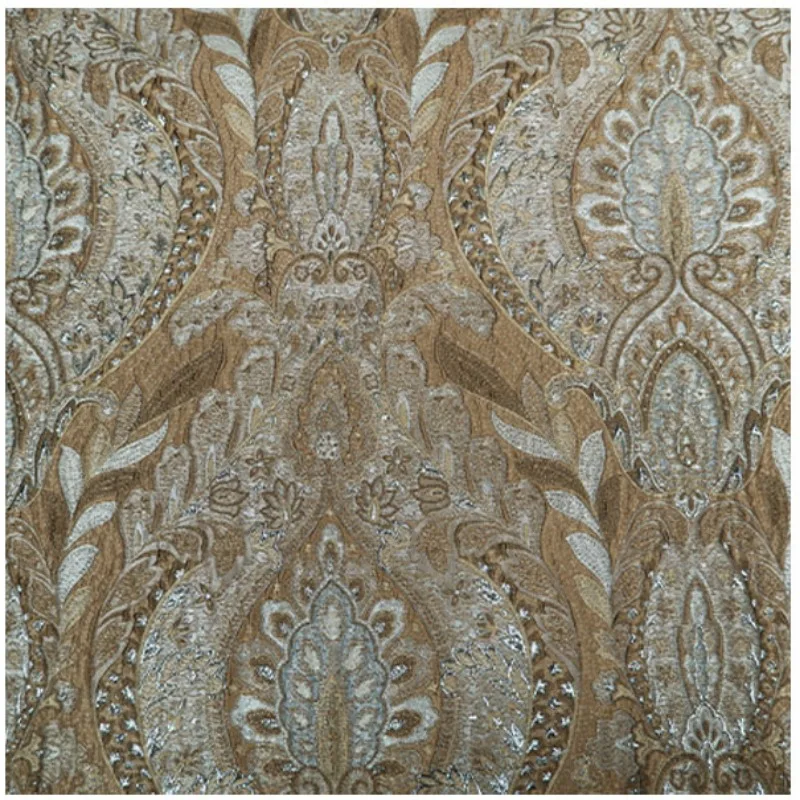 Resplendent Palace Style European Bright Silk Blend Three-dimensional Texture Embossed Jacquard Fabric Jacket Designer Fabric