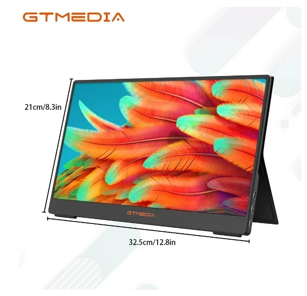 GTMEDIA 14 Inch Portable Monitor FHD 1080P IPS Laptop External Screen Gaming Computer Display for Ps4 Ps5 Switch Xbox PC Phone