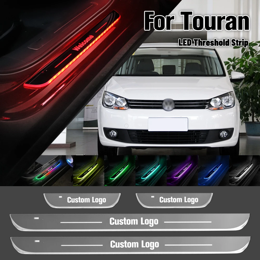 

For Volkswagen VW Touran 2003-2023 Car Door Sill Light Customized Logo LED 2010 2015 Welcome Threshold Pedal Lamp Accessories