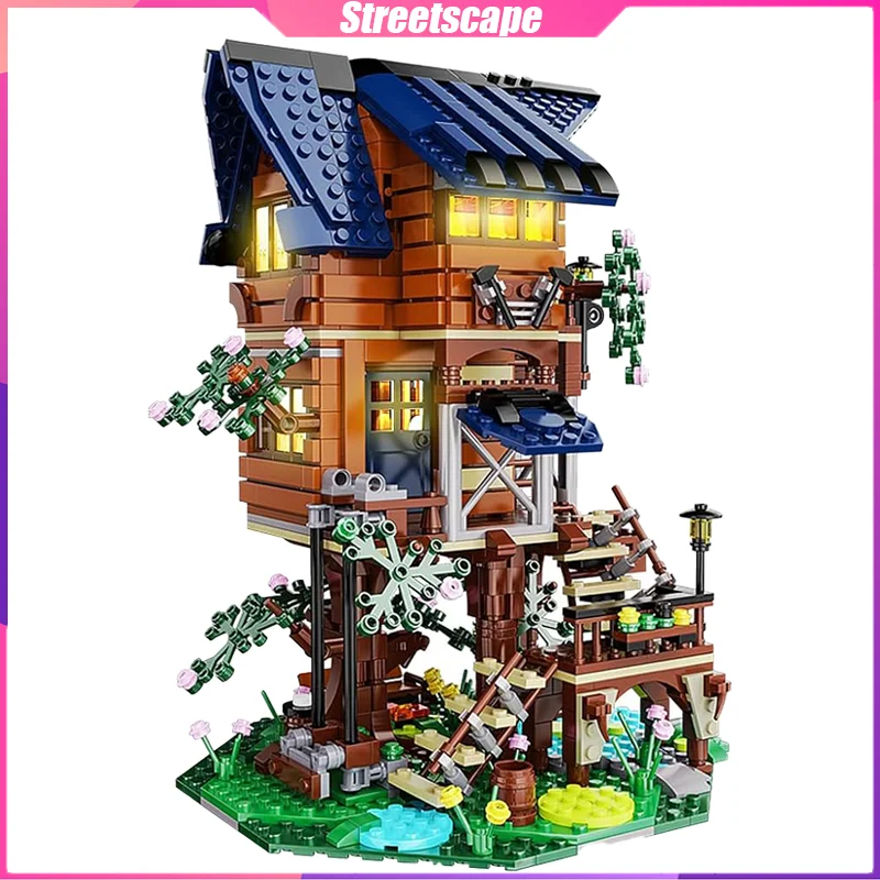 

Tree House Building Blocks Four Seasons Wooden House Desktop Decoration Puzzle Assembling Model Toys Birthday Gifts for Kids