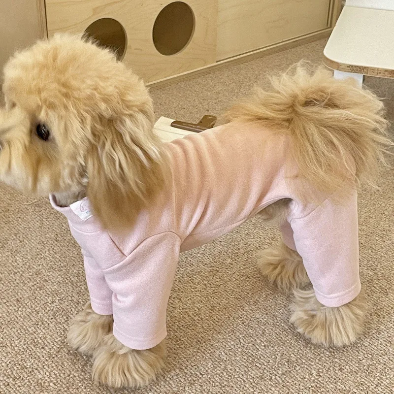 Camiseta Interior Cálida de Invierno para Mascotas, Mono de Dralon de Cuatro Patas para Perros Pequeños, Teddy, Bichón, Pomerania, Schnauzer