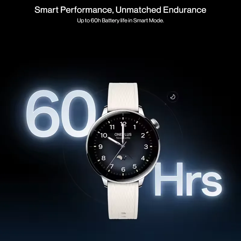 النسخة العالمية OnePlus Watch 3 43mm Smartwatch 1.32 بوصة AMOLED عرض يصل إلى 60H عمر البطارية Wear OS بواسطة Google GPS NFC