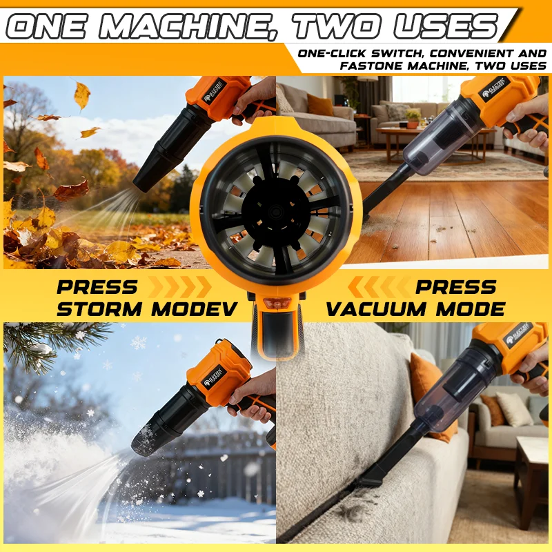آلهة كهربائية منفاخ توربو بدون فرش 2 في 1 مكنسة كهربائية صغيرة أداة جمع الغبار لنفخ الثلج لبطارية ماكيتا 18 فولت