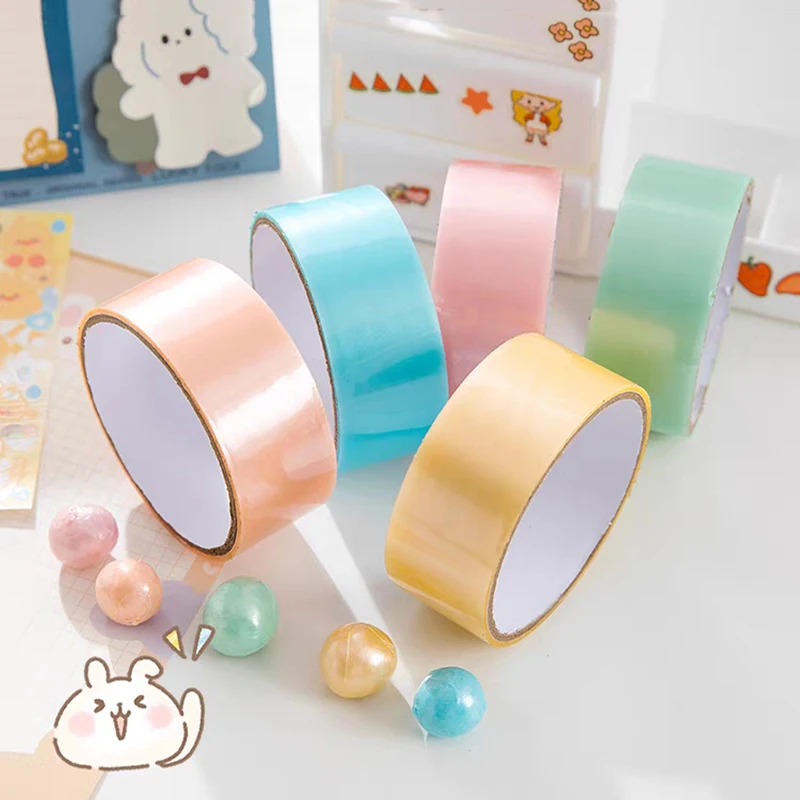 3.6/4.8cm Macaron Color Pressure Relief Sticky Ball Tapes Kids Fun Sticker Ledger Tape Toys DIY Craft Brushed Water Balloon Tape