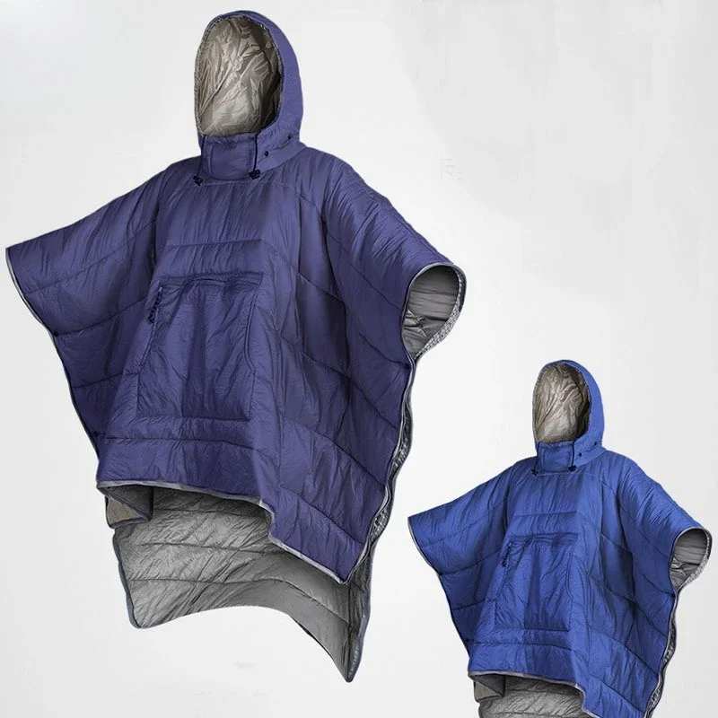 wearable cape sleeping bag, outdoor adult camping sleeping bag, thickened cold camping quilt in autumn and winter