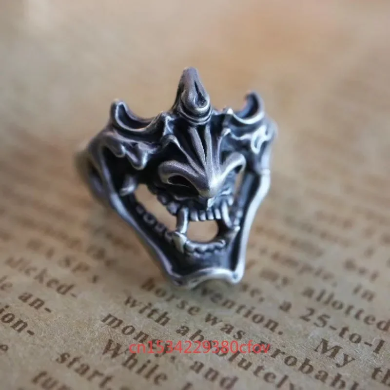 Demon Human Skeleton 925 Sterling Silver Rings Christmas Gift for Men Jewelry Fashion Charms Accessories Adjustable Opening