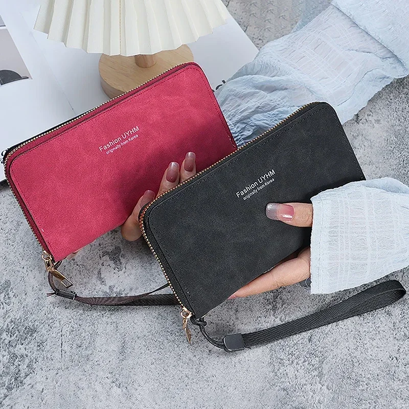 Large Capacity Women Long Wallet Zipper Clutches Purse Big Wallet Phone Card Holder Lady Wallet Cell Phone Wristlet Handbag