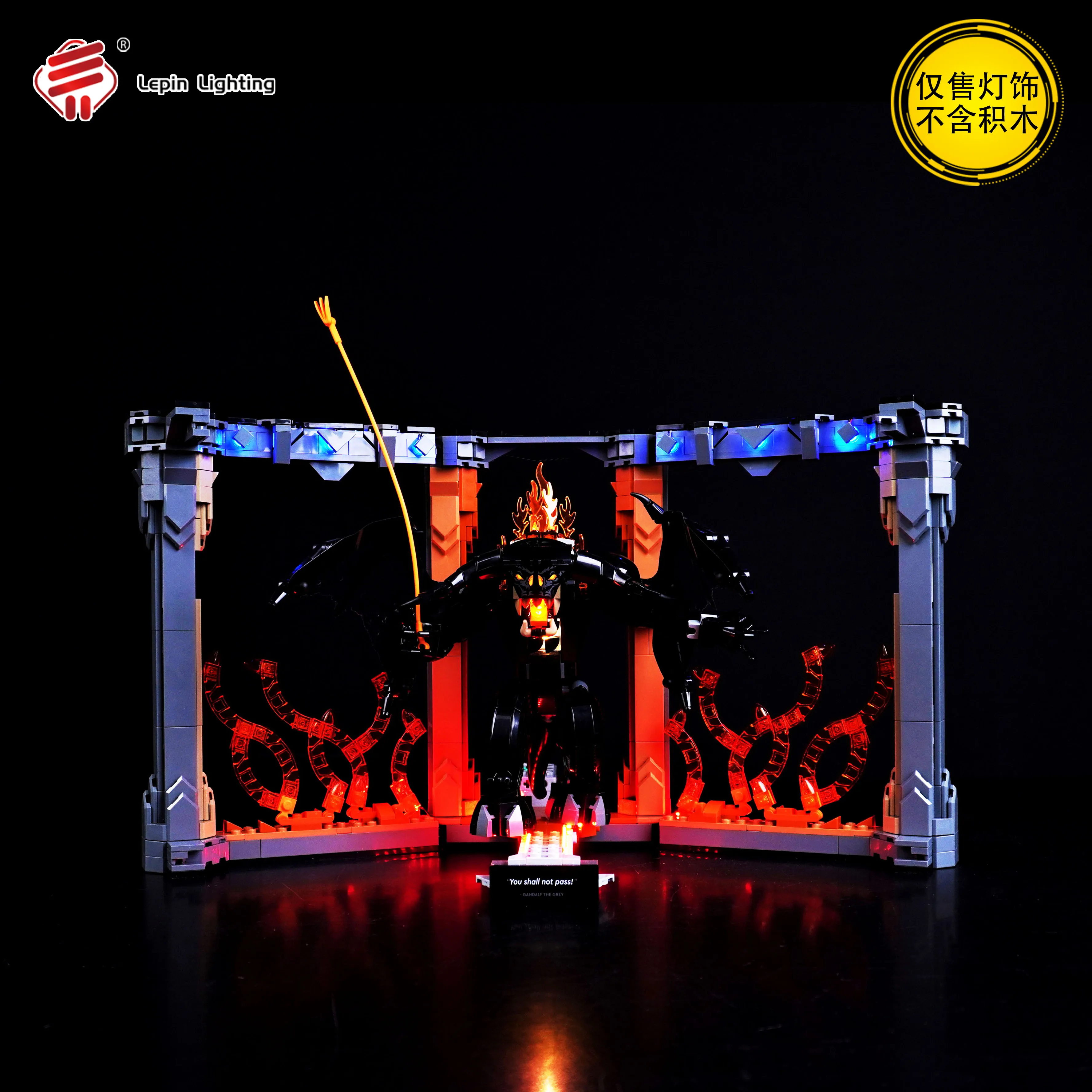 

Освещение LW5023, подходящее для 10333, Lord of the Rings Flame Magic, книжная полка, строительные блоки Baradou, светодиодное эксклюзивное освещение