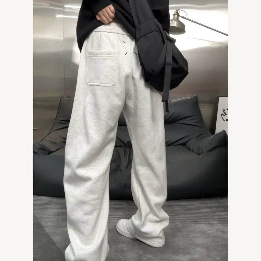 

Spring Autumn Large Size 300 Pou American Heavy Blade Wide Leg Pants Men Drapey High-End Straight Casual Long Pants