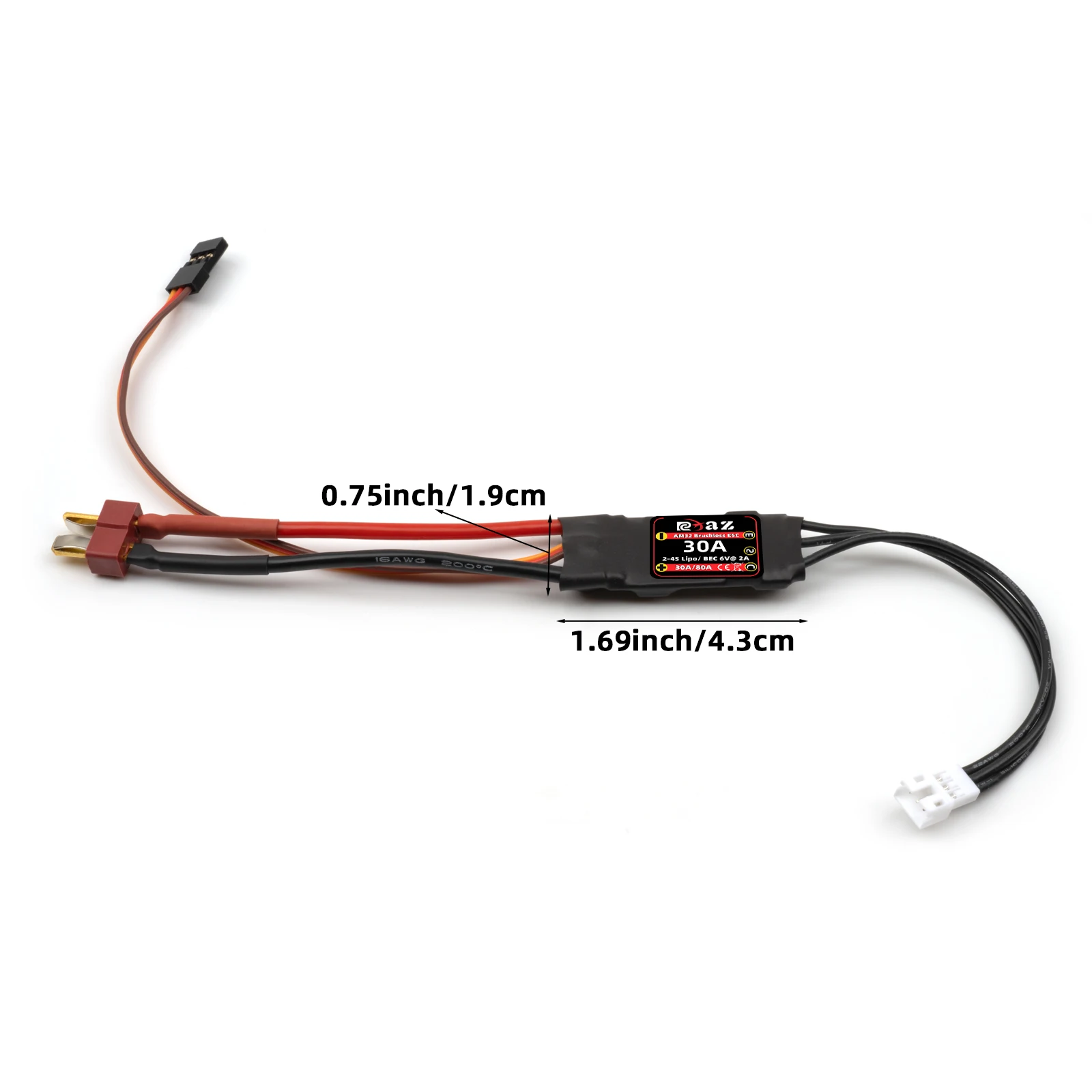 RCXAZ AM32 ตัวควบคุมความเร็ว ESC แบบตั้งโปรแกรมได้ 30A สำหรับรถ RC 1/18 1/24 Axial SCX24 FCX24 TRX4M 2-3s DIY รถอัพเกรดประสิทธิภาพ