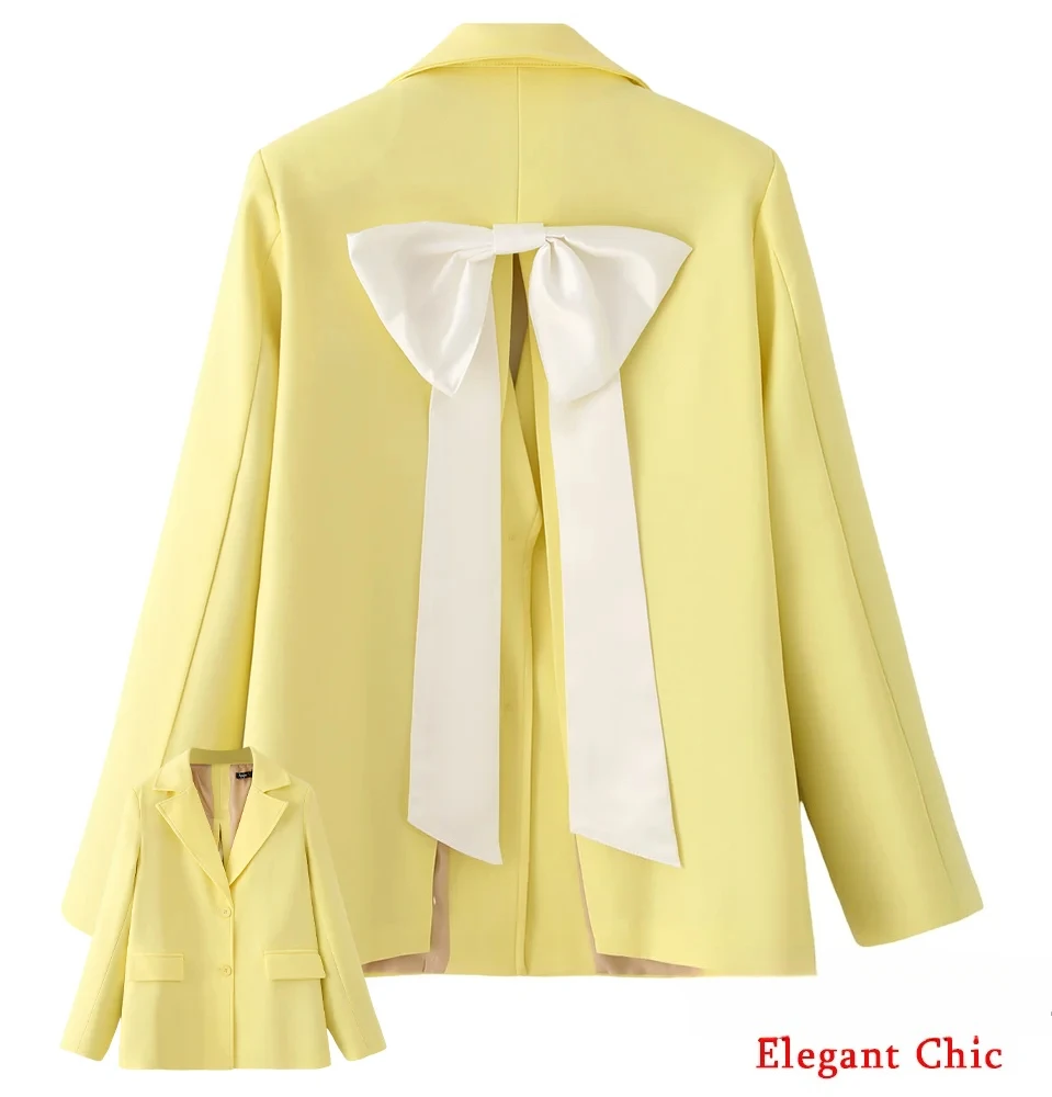 

KONDALA женский уличный пиджак с разрезом сзади и бантом, пиджак с лацканами, весна-лето 2023, модный уличный милый шикарный праздничный пиджак