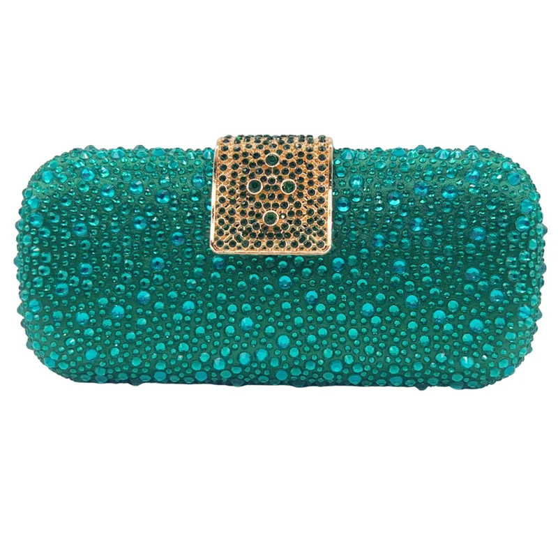 

Luxury Crystal Clutch Bag New Shiny Double-sided Diamonds Evening Purse Women's Long Square Wedding/birthday Party Handbag