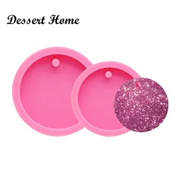 DY0080 DIY 5cm/7.8cm Circle Epoxy Resin Molds Semicircle Round Silicone Mold for Keychains, Fondant Chocolate Cake Molds