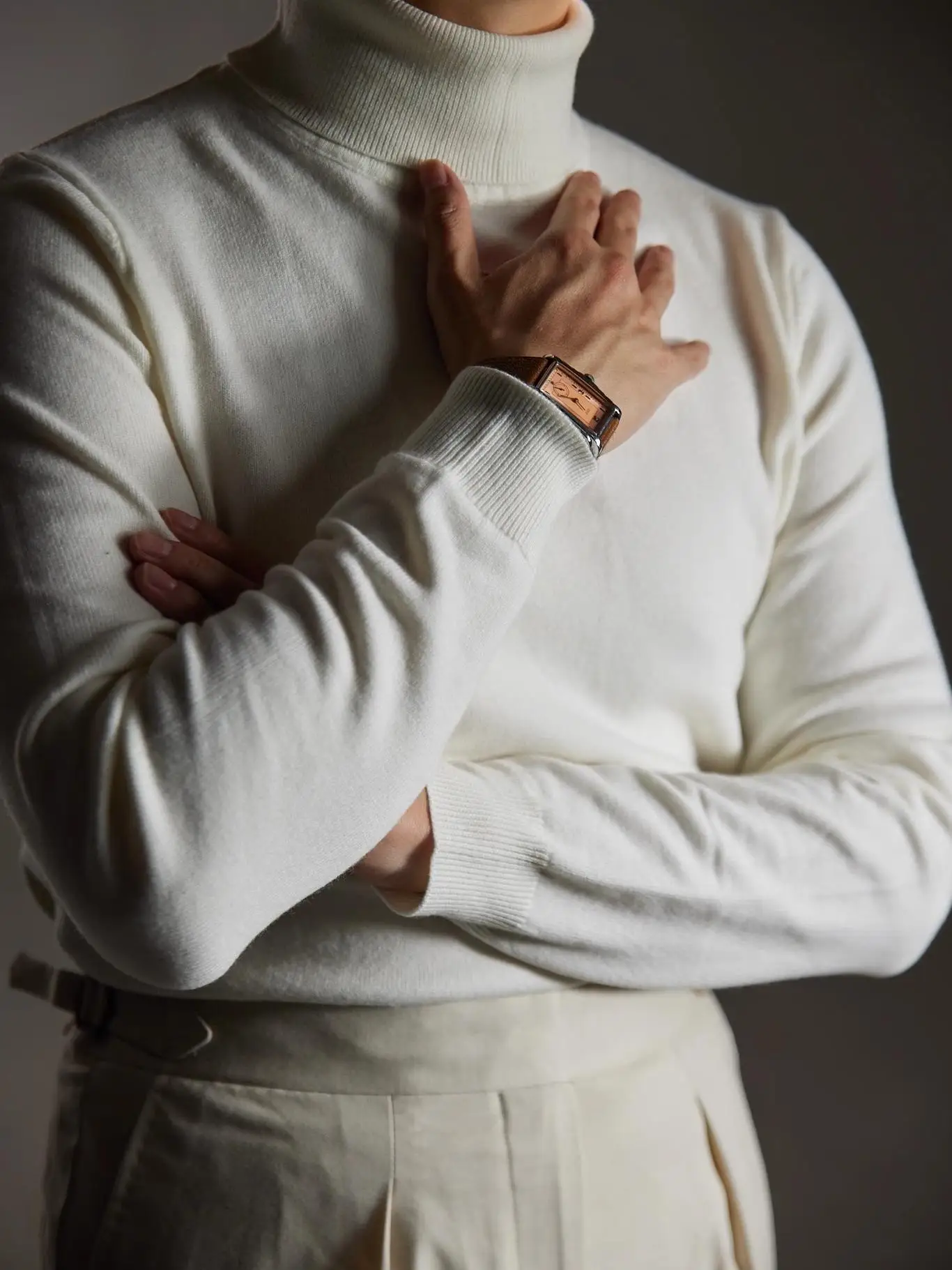 

Comfortable Mid-High Ne Sweater Versatile Inner Wear Bla Brown Gentleman Suitable for Autumn Winter Youth Casual Knitwear