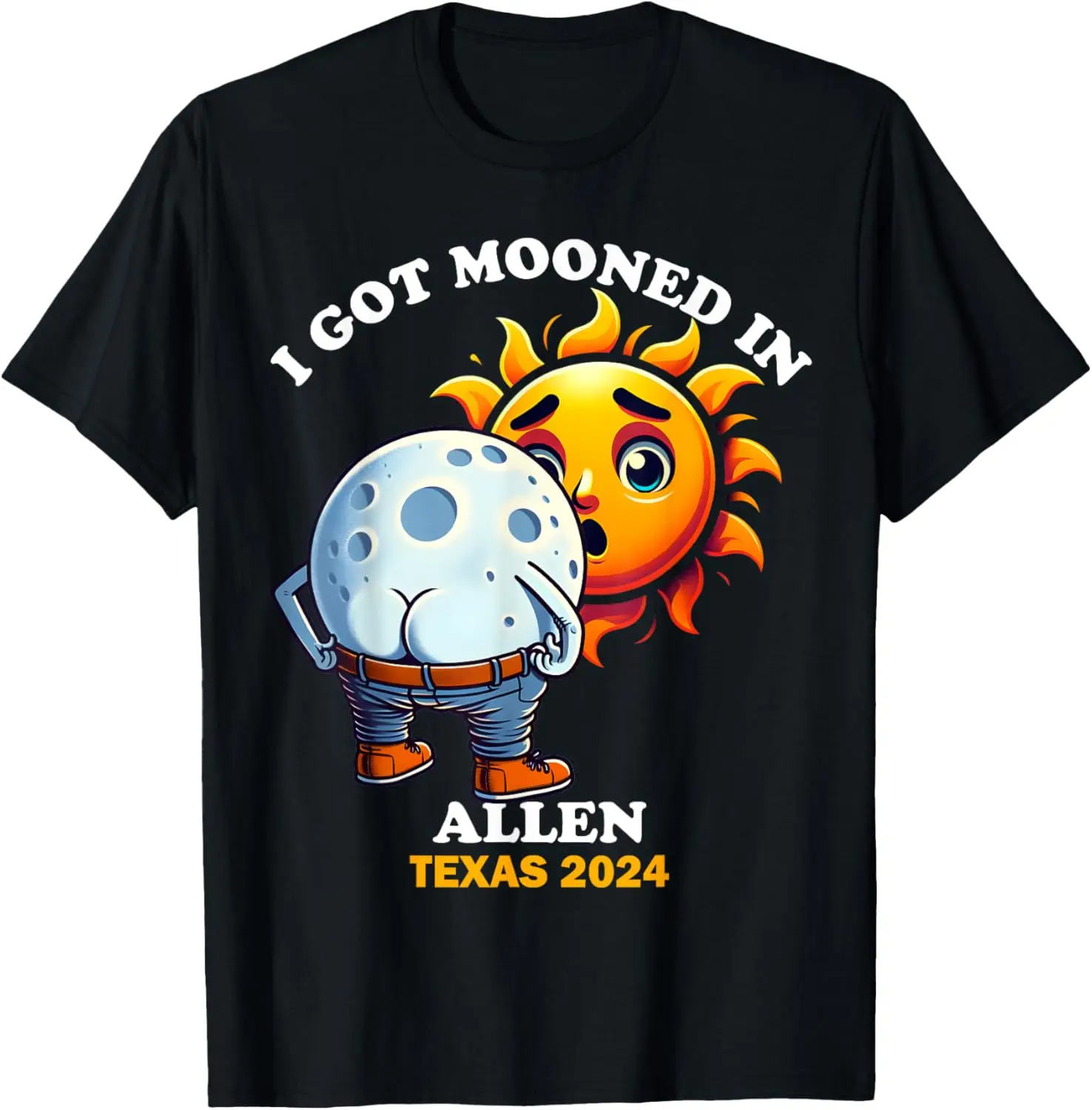 

Забавная футболка Mooned с солнечным затмением Allen Texas 2024