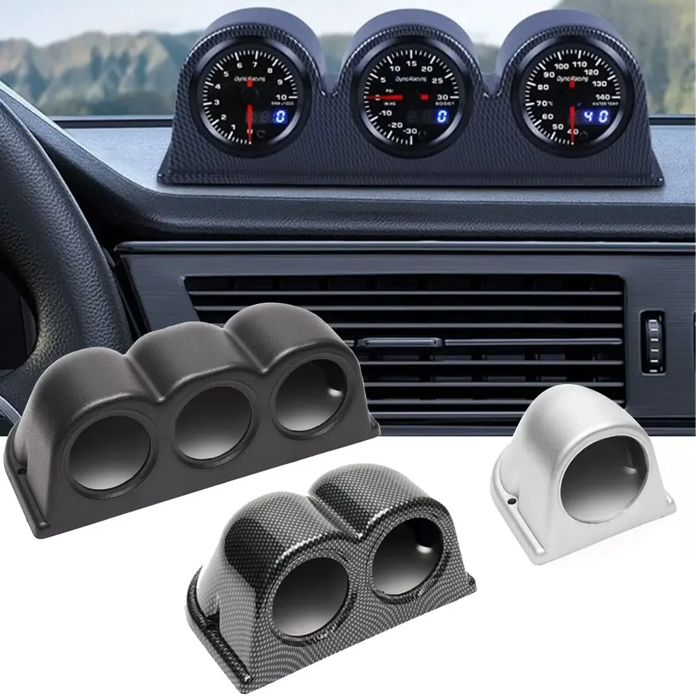 Car Gauge Pod Holder 52mm 1 2 3 Hole Shiny Matte Carbon Black Universal Auto Parts