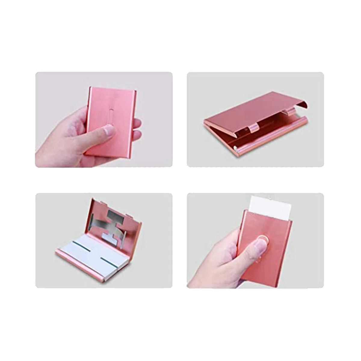 Metal Business Card Holder Protective Sleeve Thumb Slider Push Open Suitable for ID Card Male and Female Design