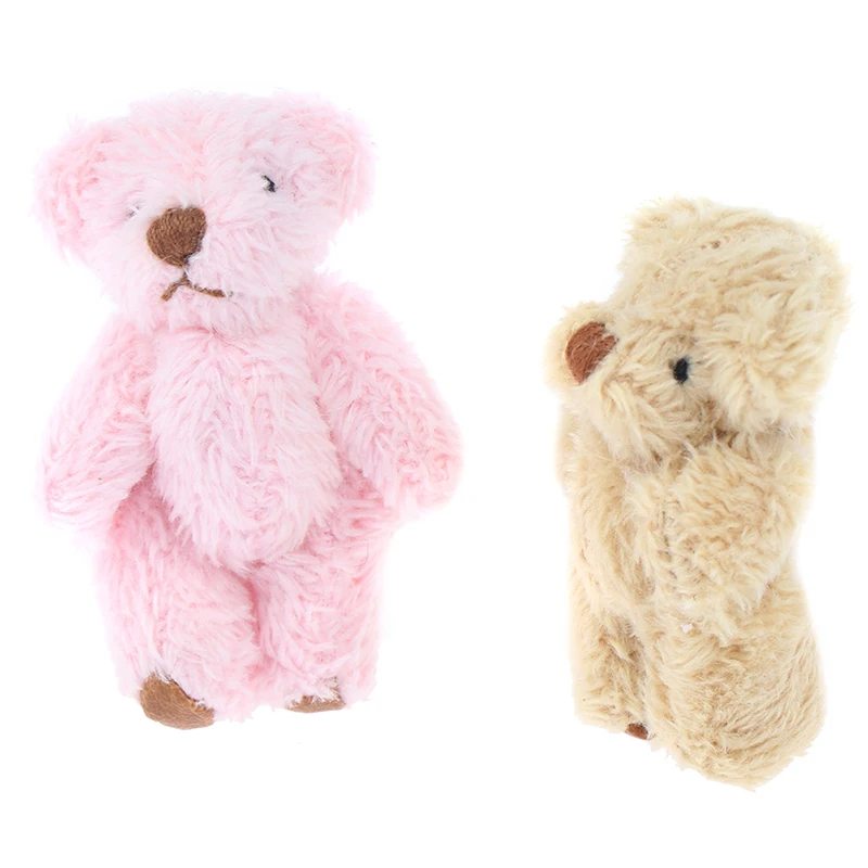 4.5CM Cute Bear Doll Long hair Bear DIY Clothes Or Mobile Handmade Accessories