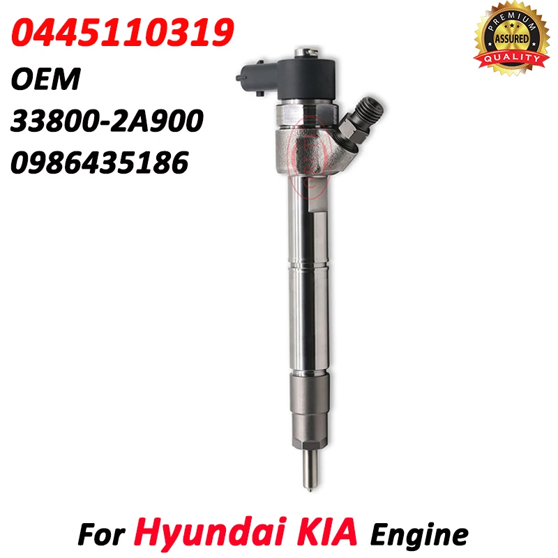 0445110319 Injector Nozzle 33800-2A900 Diesel Fuel Injection 0 445 110 319 For Hyundai KIA Engine 338002A900 0986435186