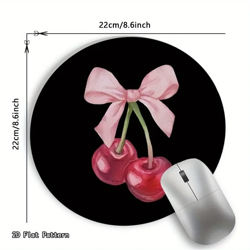 Kersenboogpatroon Ronde muismat Antislip rubberen basis Draagbare bureauleggers Computer Notebook PC-accessoires