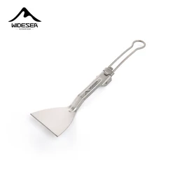 Widesea Camping Titanium Folding shovel Meet Edible Standards Handle Folding Save Space Well  Picnic Cooking Picnic Equipment