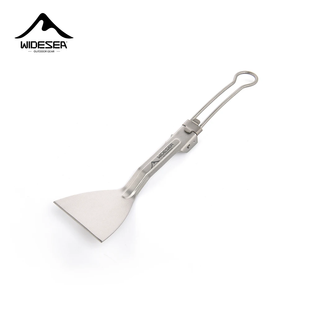 Widesea Camping Titanium Folding shovel Meet Edible Standards Handle Folding Save Space Well  Picnic Cooking Picnic Equipment