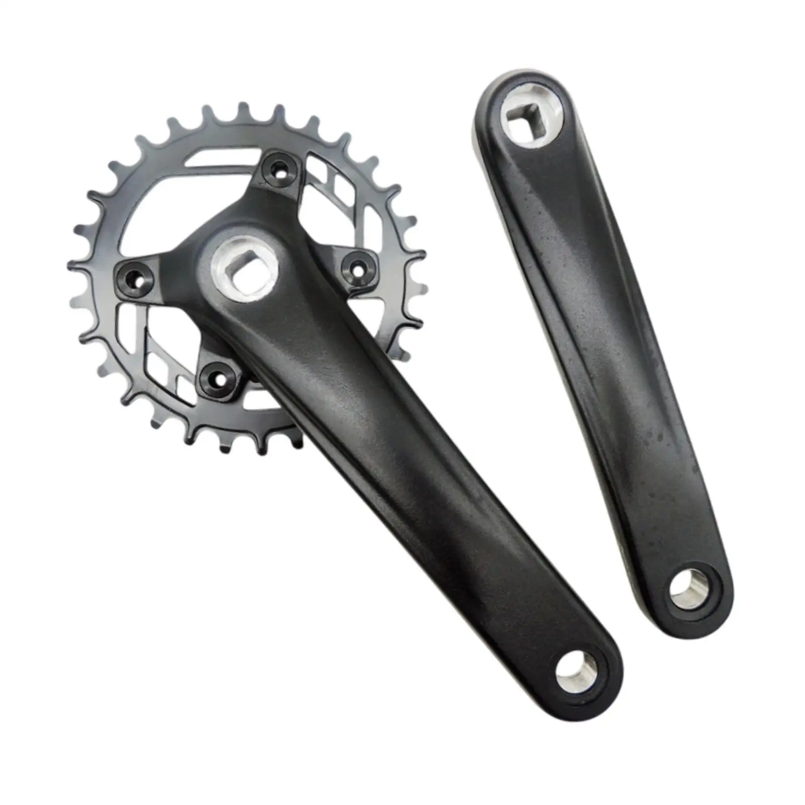 Bicycle Crankset for Folding Bicycle Lightweight Square Hole Sturdy Spare Parts Single Chainring Square Taper Crankset 30T 170mm