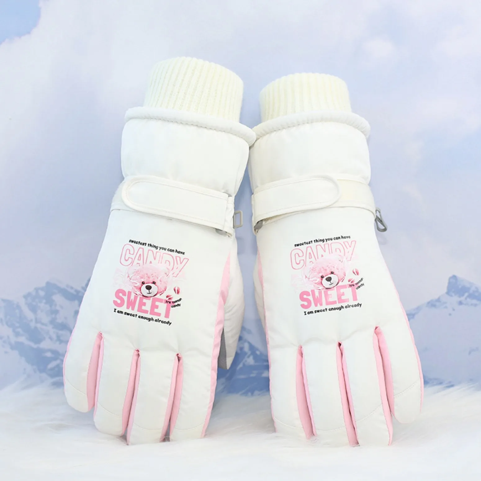 Winter Cycling Skiing Gloves for Women Thick Fleece Touchscreen Driving Gloves