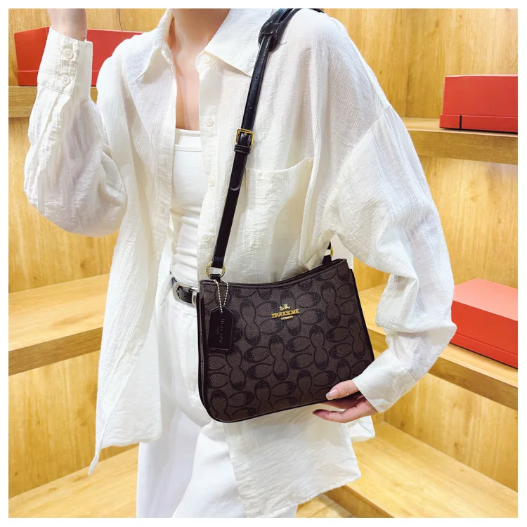 حقيبة الإبط Teri Monogram 2025، حقيبة كتف كلاسيكية أنيقة للنساء، حقيبة كروس عصرية ومحفظة بمقبض علوي