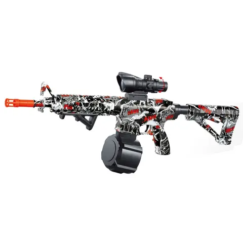 M416 Toy Gun 7.4V High-speed Burst Gel Ball With Orange Plug And Double Magazine For Outdoor Interactive Parent-child Games.