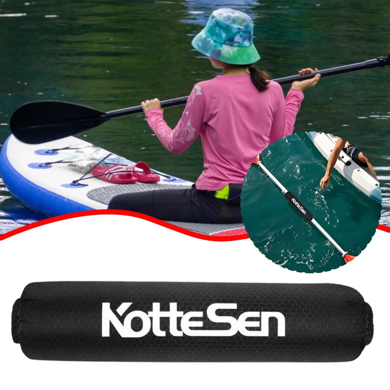 Funda protectora impermeable y resistente para remo de kayak, evita pérdidas y protege el remo, ideal para deportes acuáticos.