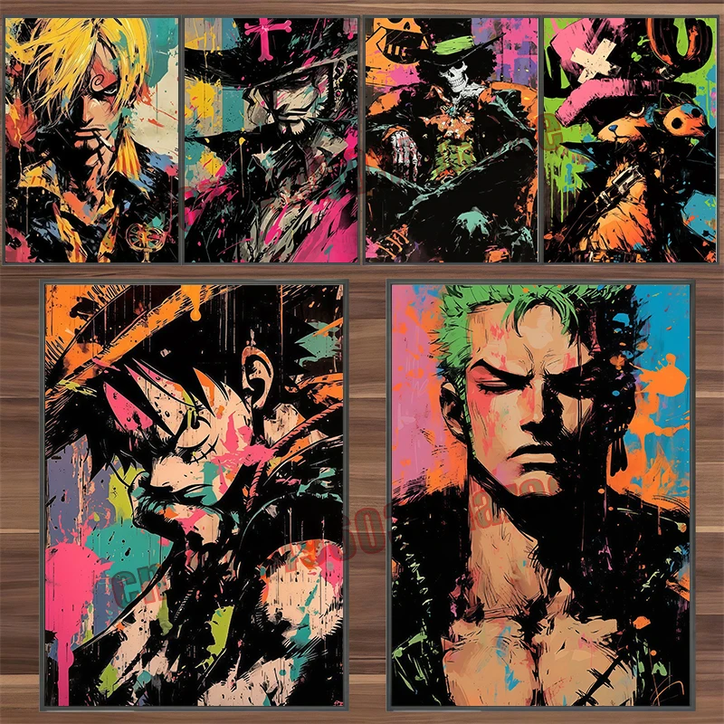 

Printed on Canvas, Classic Anime One Piece Poster, Suitable, Bar, Cafe, Billiard Hall, Home Children's Room Wall Art Decoration