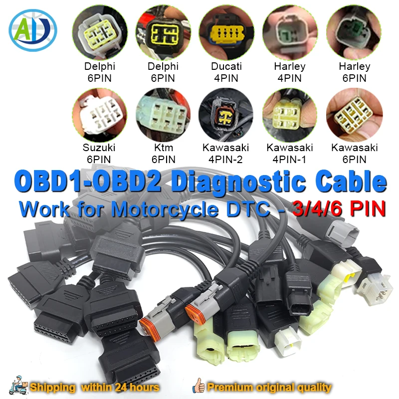 Motorrad OBD2 Stecker Für Royal Enfield/Kawasaki/Ducati/Suzuki/Harley/KTM/Kymco/Delphi/Aprillia Moto OBD Diagnose Adapter