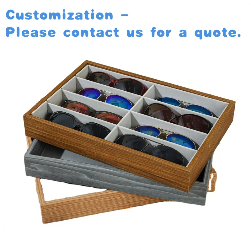 

custom.8-Grid 3 Colors Wood Rosewood Sunglasses Glasses Shelf Counter Display Props Rack