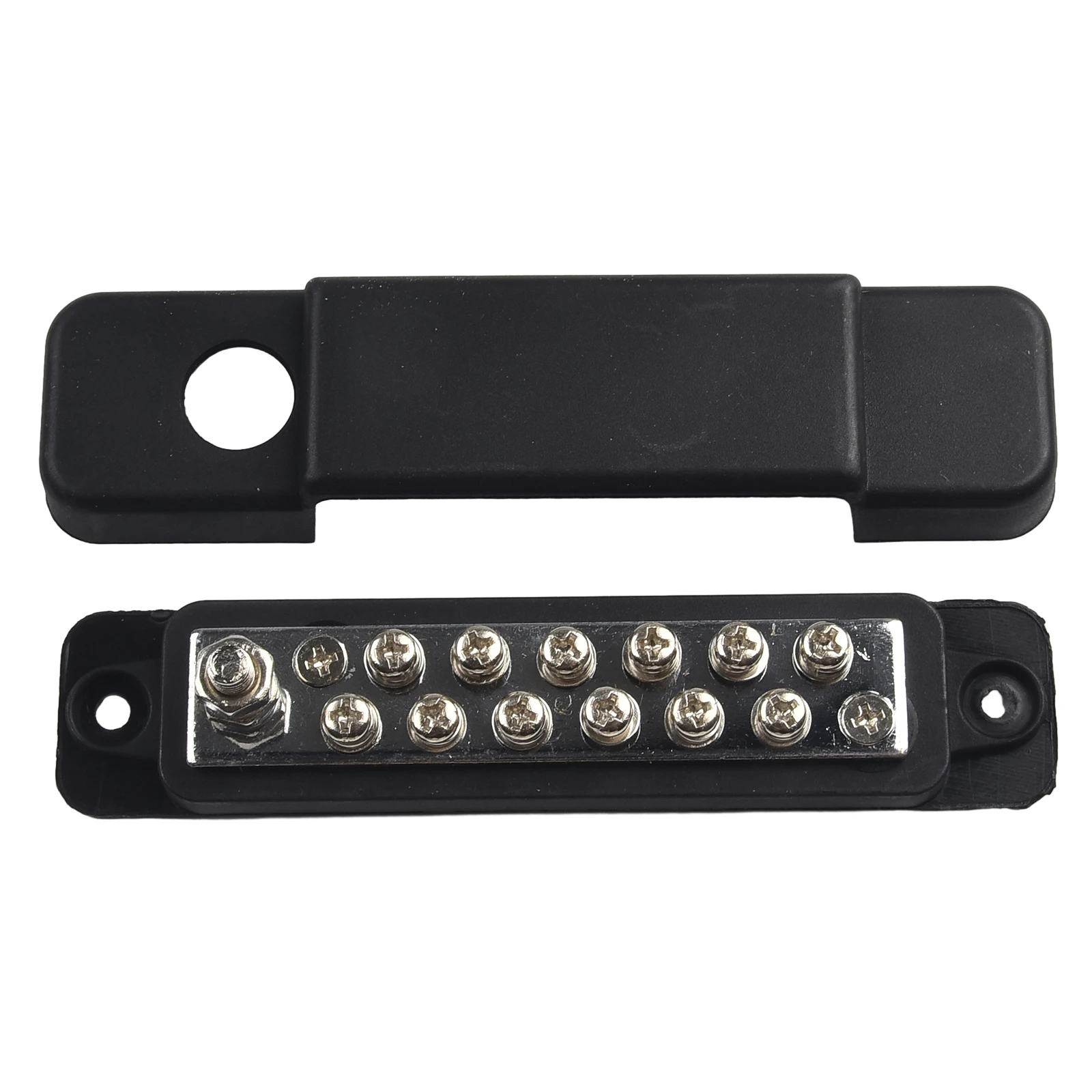 12V DC Busbar Power Distribution Block 180A for Cars RVs and Marine Red and Black Bus Bars with 16 Terminal Blocks