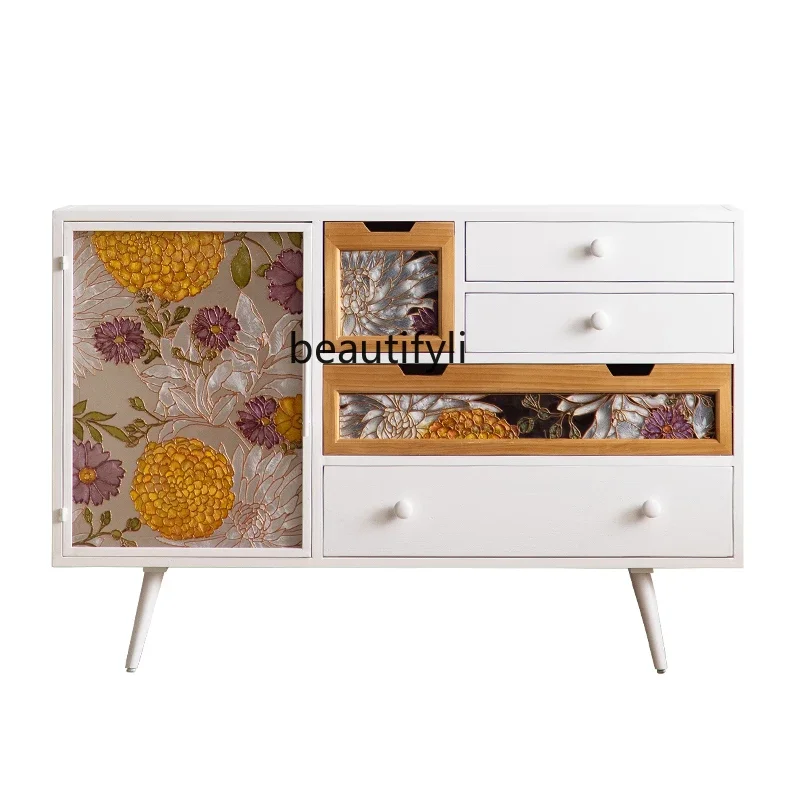 

Modern Minimalist Entrance Cabinet Living Room American Light Luxury Color Curio Cabinet B & B Dining Side Locker