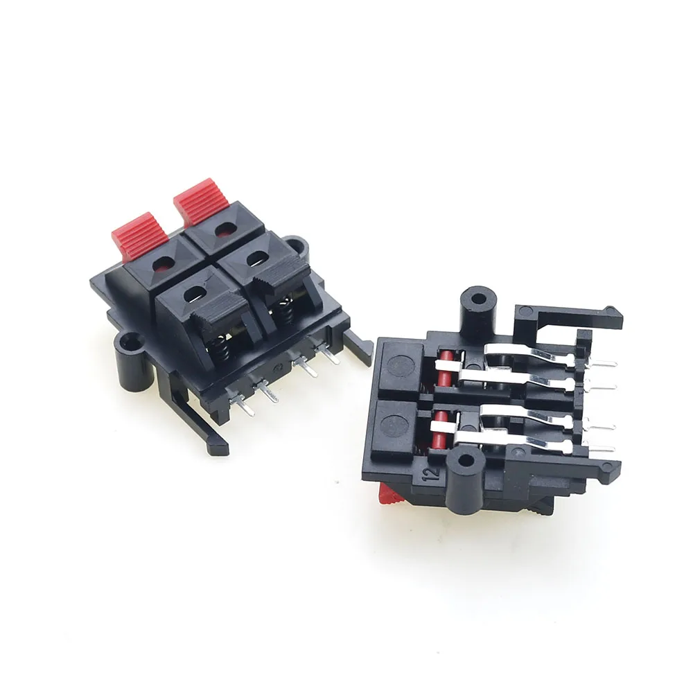 1 Piece WP4-15  Double Row 4 Positions Connector Audio Horn Wire Jack Socket WP4-15 Speaker Spring Terminal Switch Test Clip ﻿