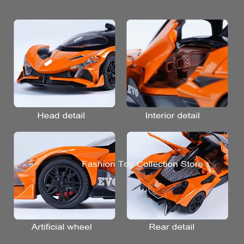 1: 32 APOLLO Alloy Car Model High Simulation Diecasts Toy With Sound and Light Pull Back Vehicles Decoration Toys  For Kids Gift