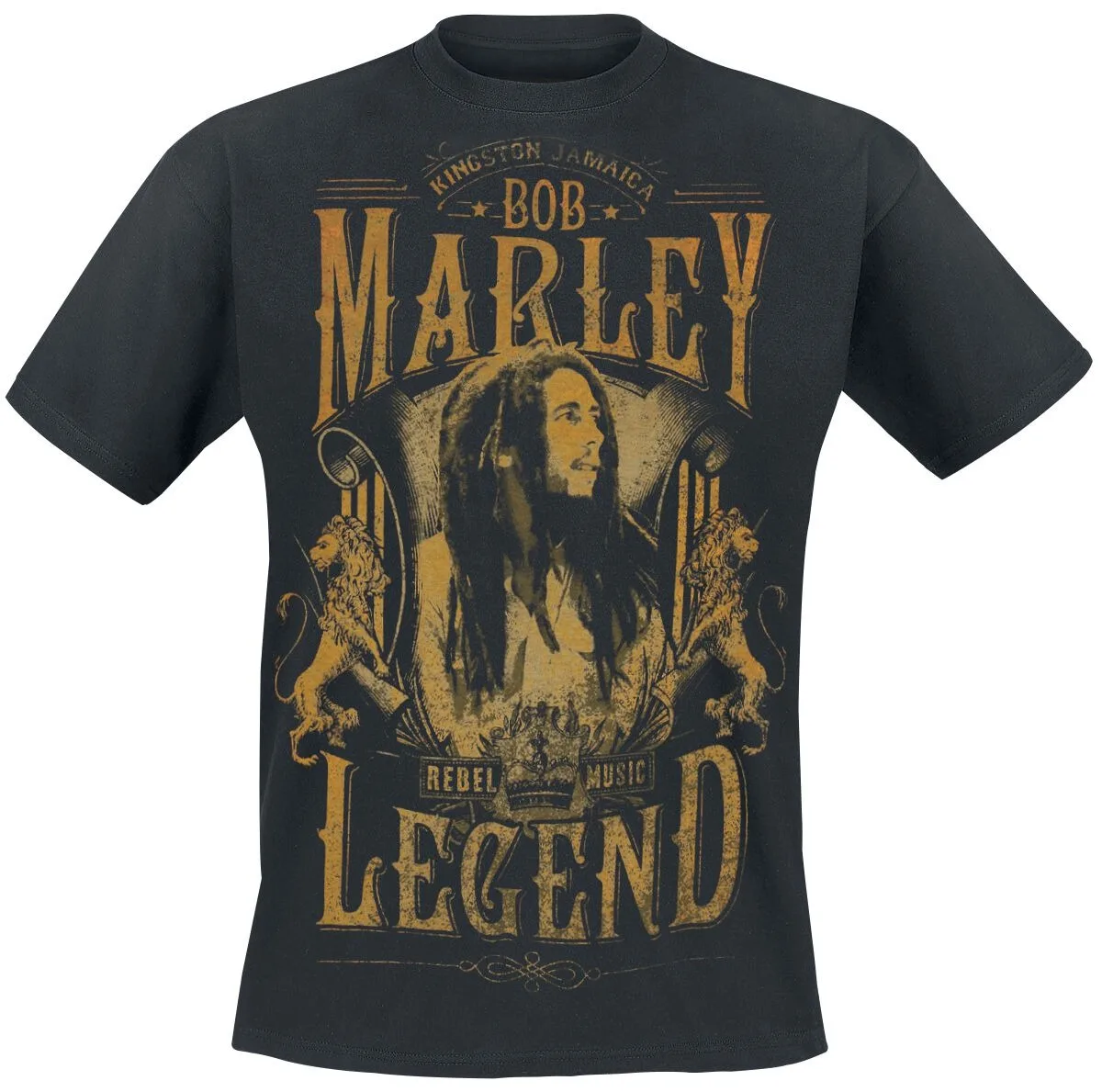 Bob Marley Legend Portrait Print T-Shirt, 100% Baumwolle Unisex, Reggae Streetwear, Fan-Grafik-T-Shirt