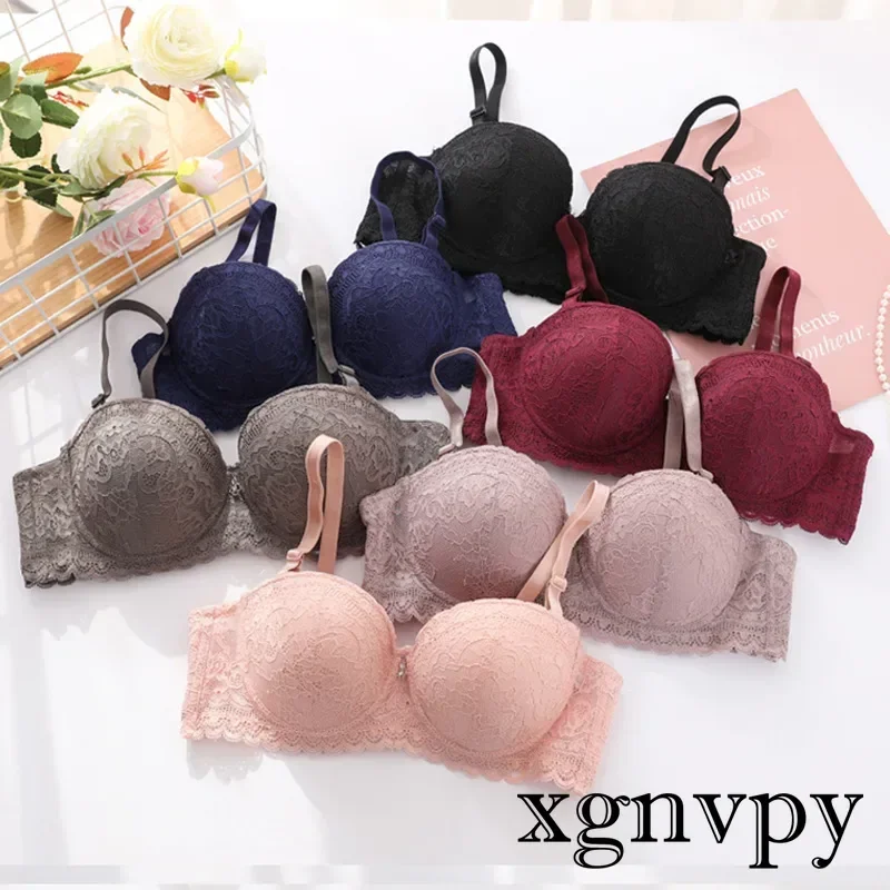 xgnvpy 1 2 Cup Thin Lace Women\'s Bra Adjustable Upper Push Up Cross Border Foreign Trade Undergarment