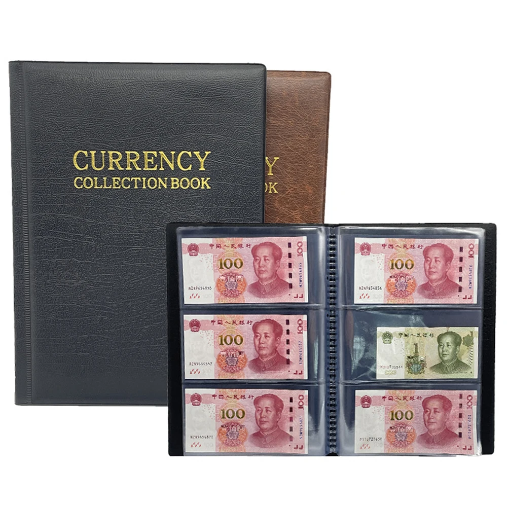 Loose Leaf Sheet Banknote World Currency Collection Album Leather Waterproof Paper Money Collection Reusable Banknote Protective