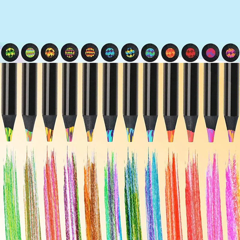 1pcs 4/7/8/12 Colors Gradient Rainbow Pencils Jumbo-Colored Pencils Multicolored Pencils For Art Drawing Coloring Sketching