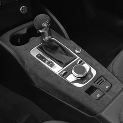 For Audi A3 A3L S3 2014 2015 2016 2017 2018 2019 2020 Alcantara Overlay Cover Car Gearshift Panel Armrest Box Frame Shell