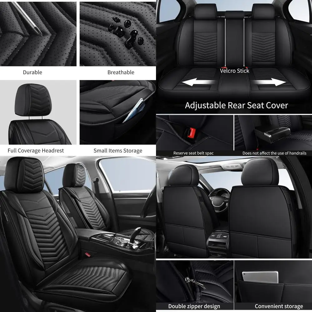 

Чехлы на автомобильные сиденья, дышащие и водонепроницаемые автомобильные чехлы на сиденья из искусственной кожи для автомобилей, противоскользящие чехлы на сиденья водителя, универсальный крой