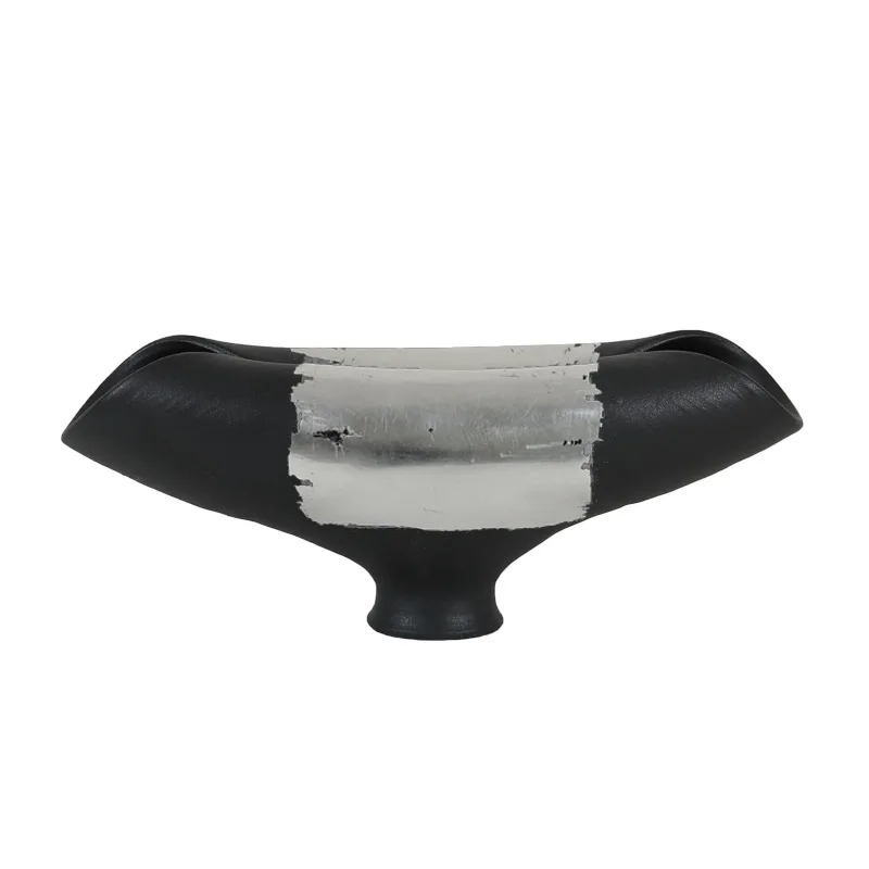 

Современная новая китайская керамика ручной работы, серебристо-серая банка, ваза для цветочных посуды, креативный орнамент, настольный ресторан, модель комнаты