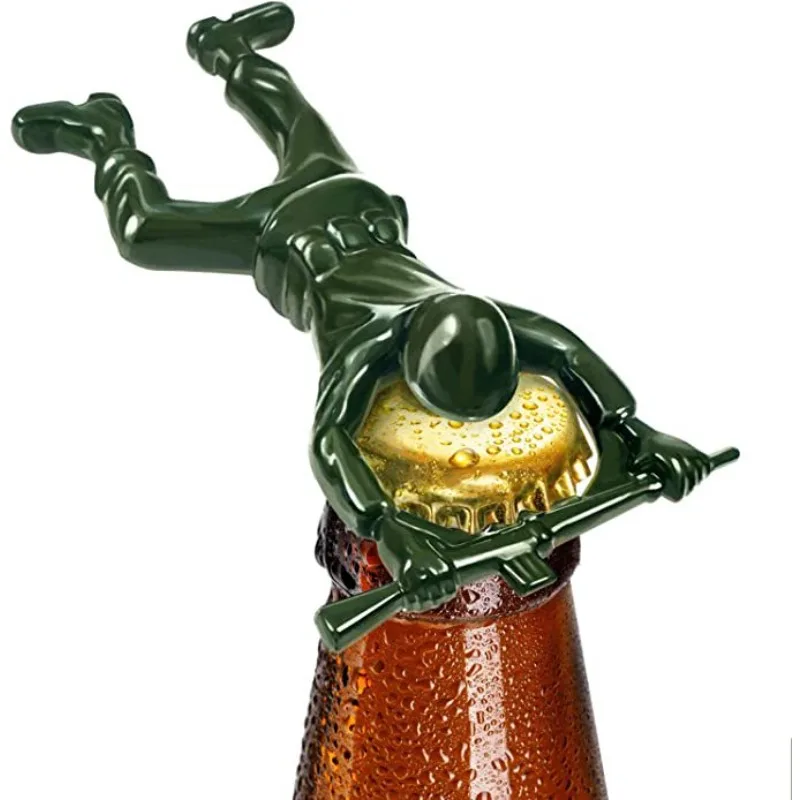 Green Army Man Bottle Opener Unique Funny Mini Bottle Opener Bartender Compatible As Coke Bottle Opener Metal Man