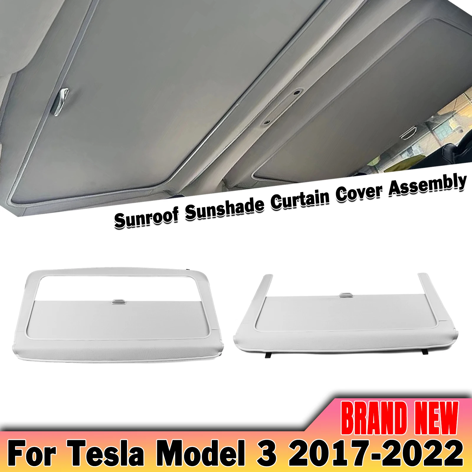 Front Rear Sunroof Sunshade Roof Car Sun Shade Skylight Blind Shading Sun Visor Curtain For Tesla Model 3 2017-2022